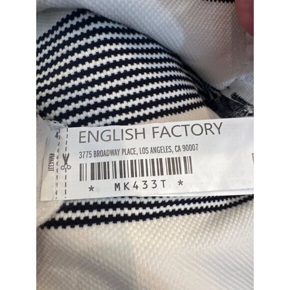 Women's English Factory Stripe Crop Tank and Cropped Pants Size Small - Blue New - Picture 13 of 16